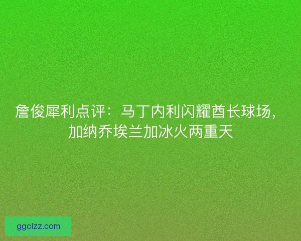 詹俊犀利点评：马丁内利闪耀酋长球场，加纳乔埃兰加冰火两重天